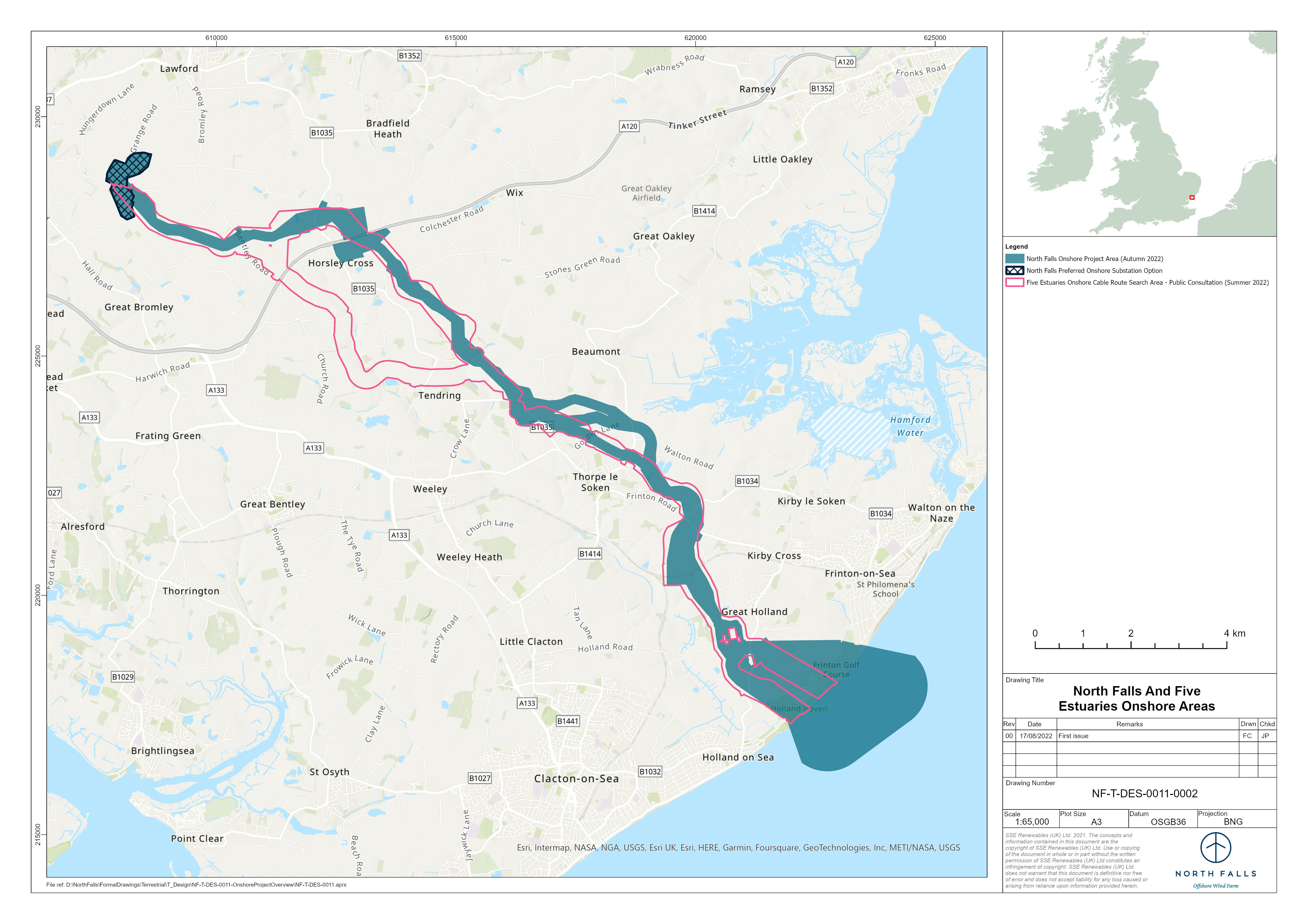 Map with the proposed cable corridor of both projects to show cooperation